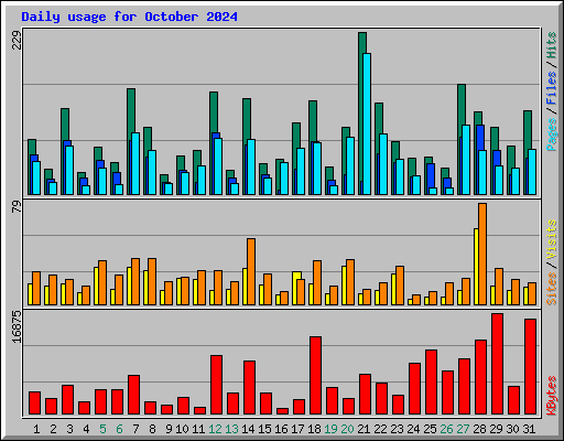 Daily usage for October 2024
