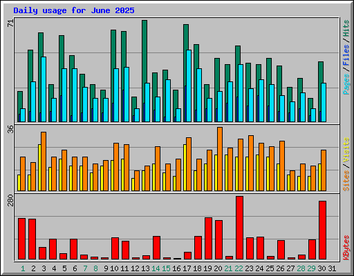 Daily usage for June 2025