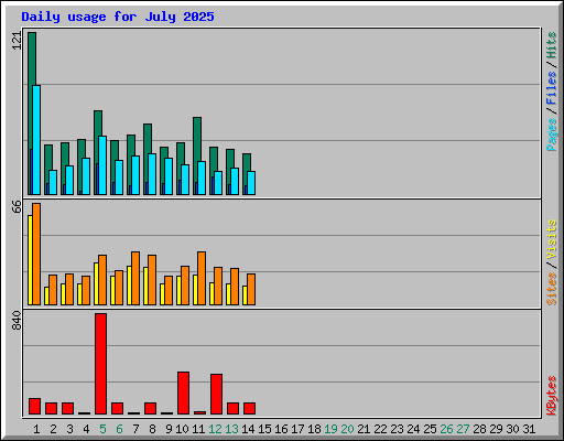 Daily usage for July 2025
